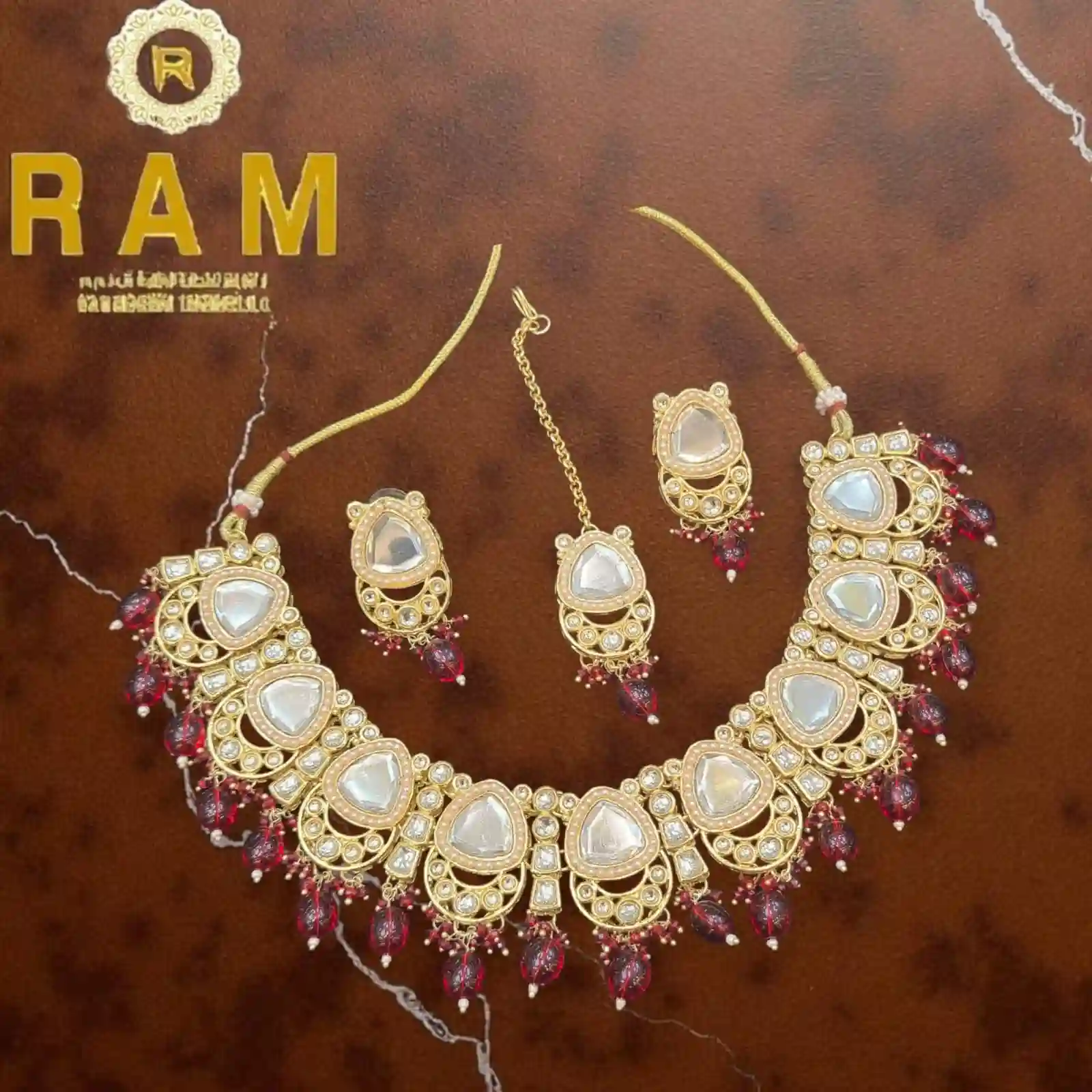 POLKI NECKLESS WITH EARINGS