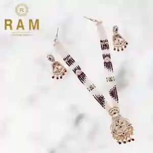 BRASS LONG NECKLESS WITH EARINGS